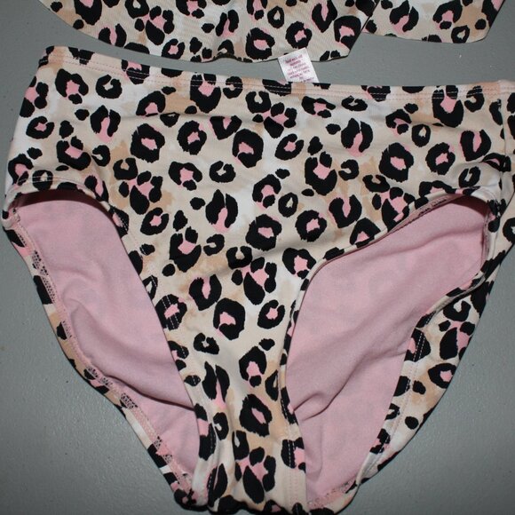 Brown & Pink 2 Pcs Justice Bikini Swimsuit Size 14 - Picture 3 of 11